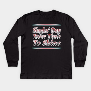 Singles' Day Shine Collection Kids Long Sleeve T-Shirt